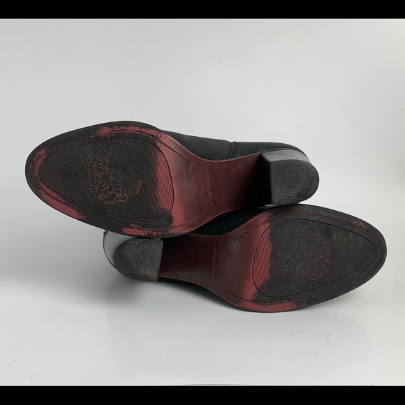 Vince Camuto stacked heel black leather bootie - Picture 6 of 8